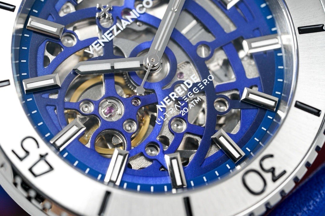 Venezianico Nereide UltraLeggero Skeleton Blue 3921502 Automatic 316L Men Watch