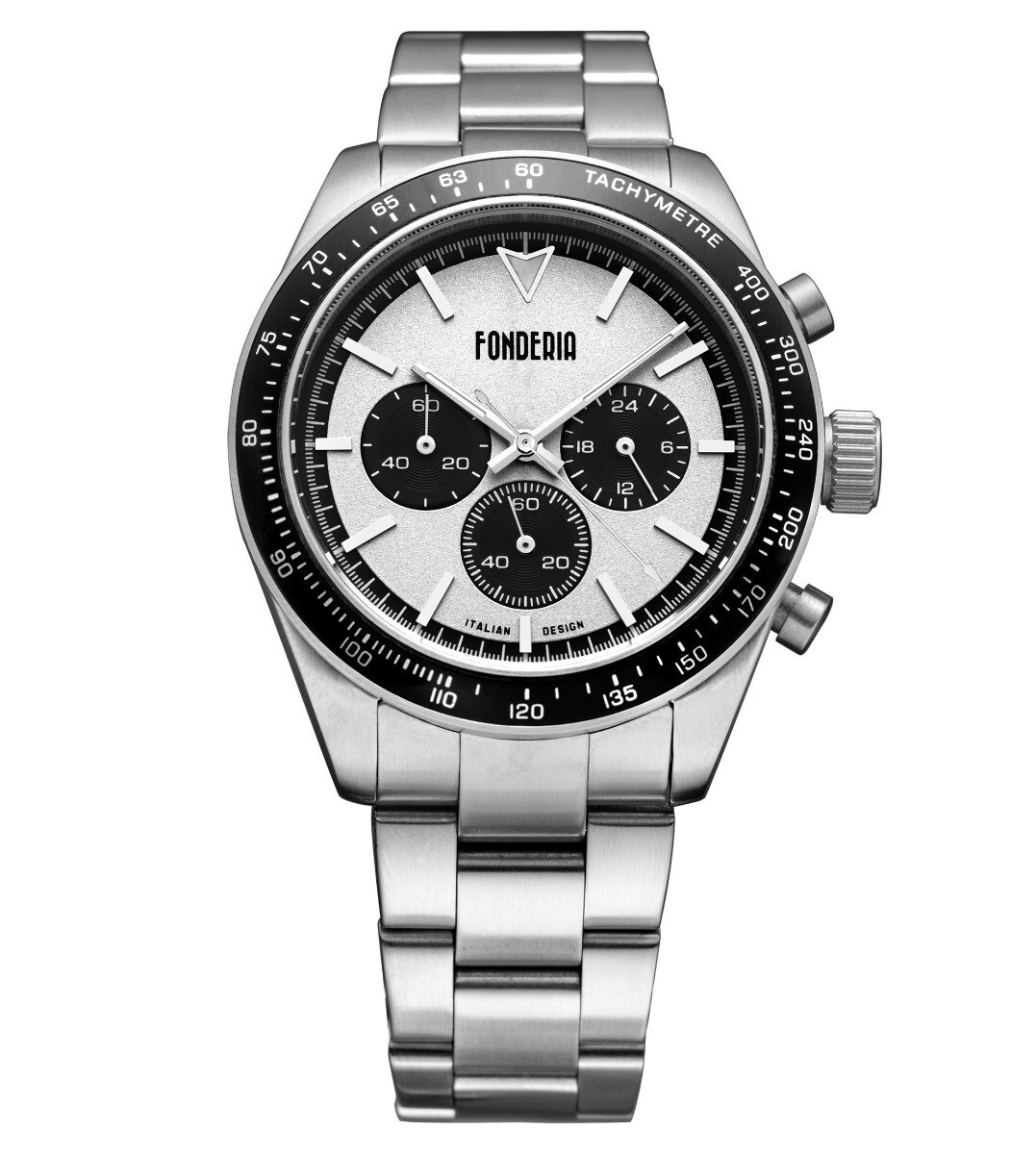 Fonderia Orologio Uomo Cronografo Saltspeed Quarzo in Acciaio 5ATM Corona a Vite