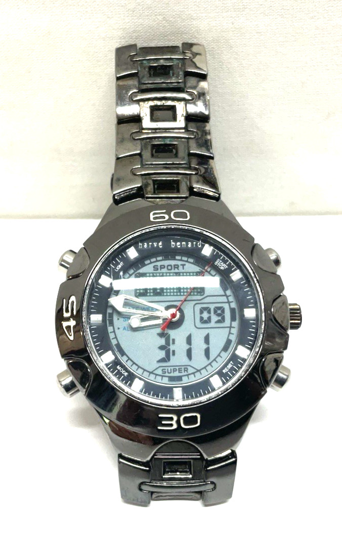 Harve Benard Digital / Analog Mens Wrist Watch Model 20-017 Works