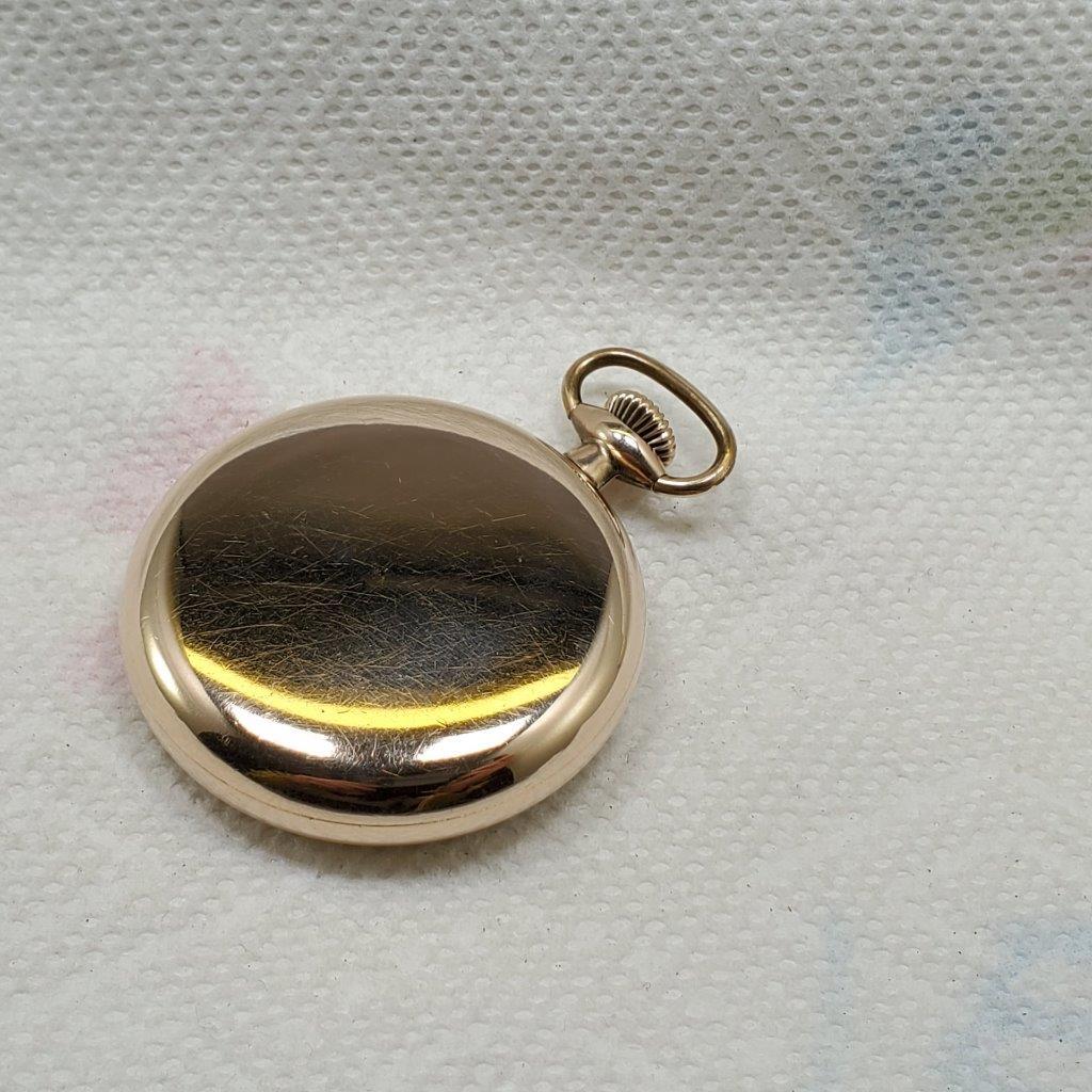 VINTAGE 1916 BURLINGTON 16S GOLD FILLED 19 JEWELS POCKET WATCH * RUNS * G106