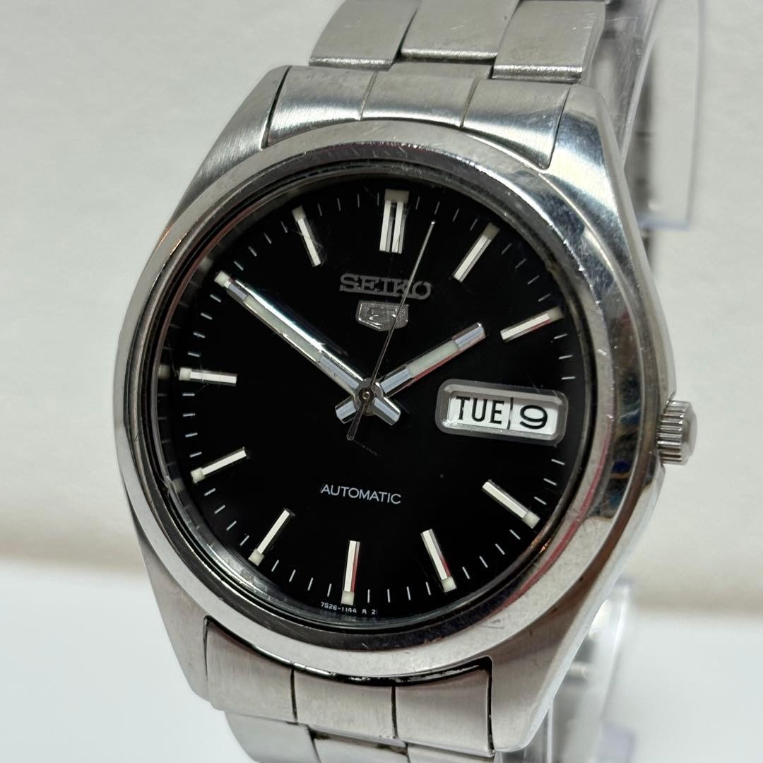 SEIKO SEIKO 5 7S26-0060 automatic date black dial