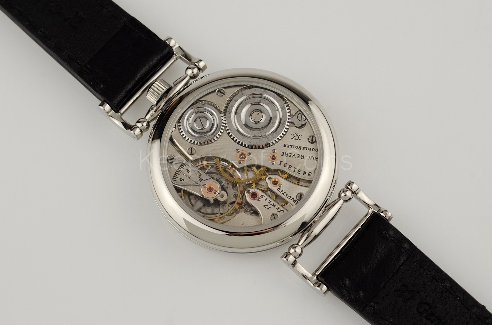MENS WRIST WATCH USA VINTAGE HAMPDEN 12 SIZE MOVEMENT MARRIAGE WATCH CUSTOM MADE
