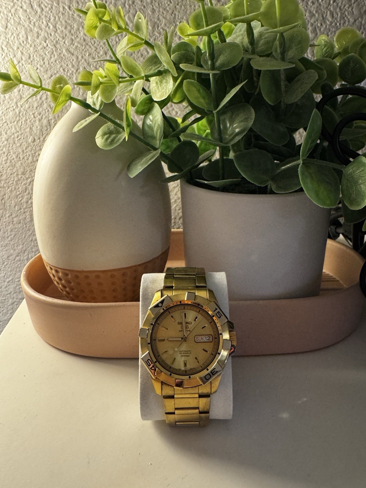 Seiko 5 Sports Gold Men’s Watch – 7S36-00Y0 Pre-owned No Box Just As Seen