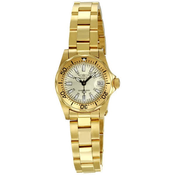 Invicta Sapphire Diver Champaign Dial Gold-tone Ladies Watch 7065