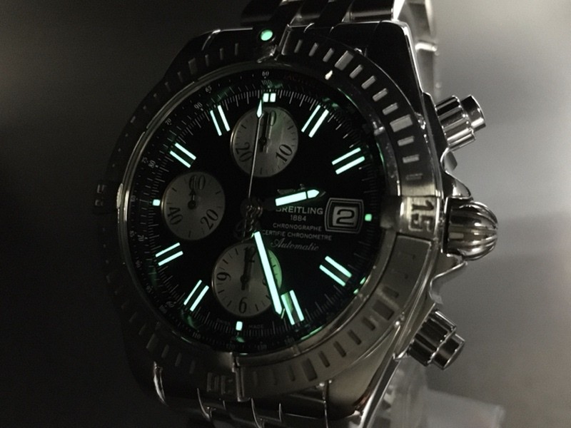 BREITLING Chronomat Evolution A13356 Chronograph Black AT 42mm Men’s Watch [Box]