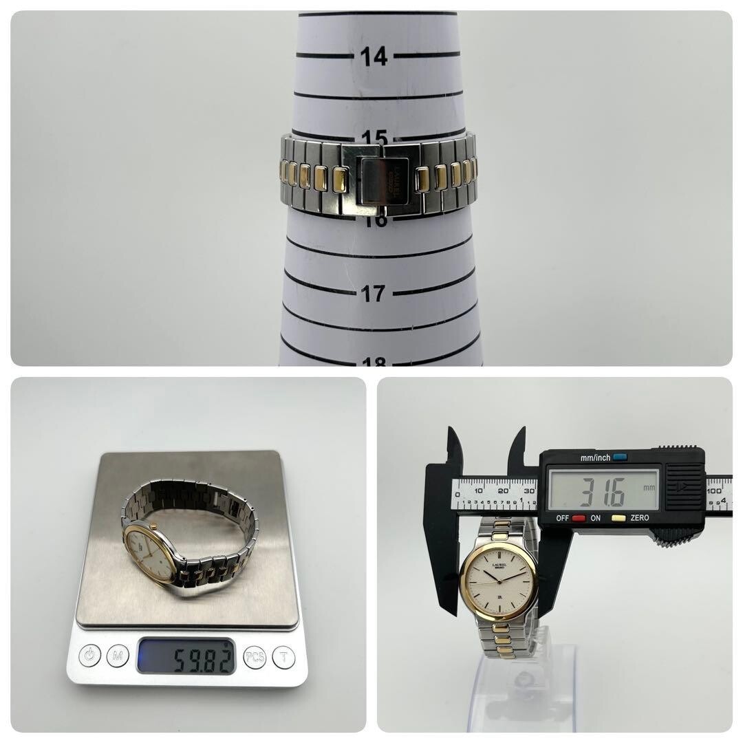 SEIKO Laurel 8N41-6250 Men Quartz Watch Gold Silver Vintage Japan 1993 16cm