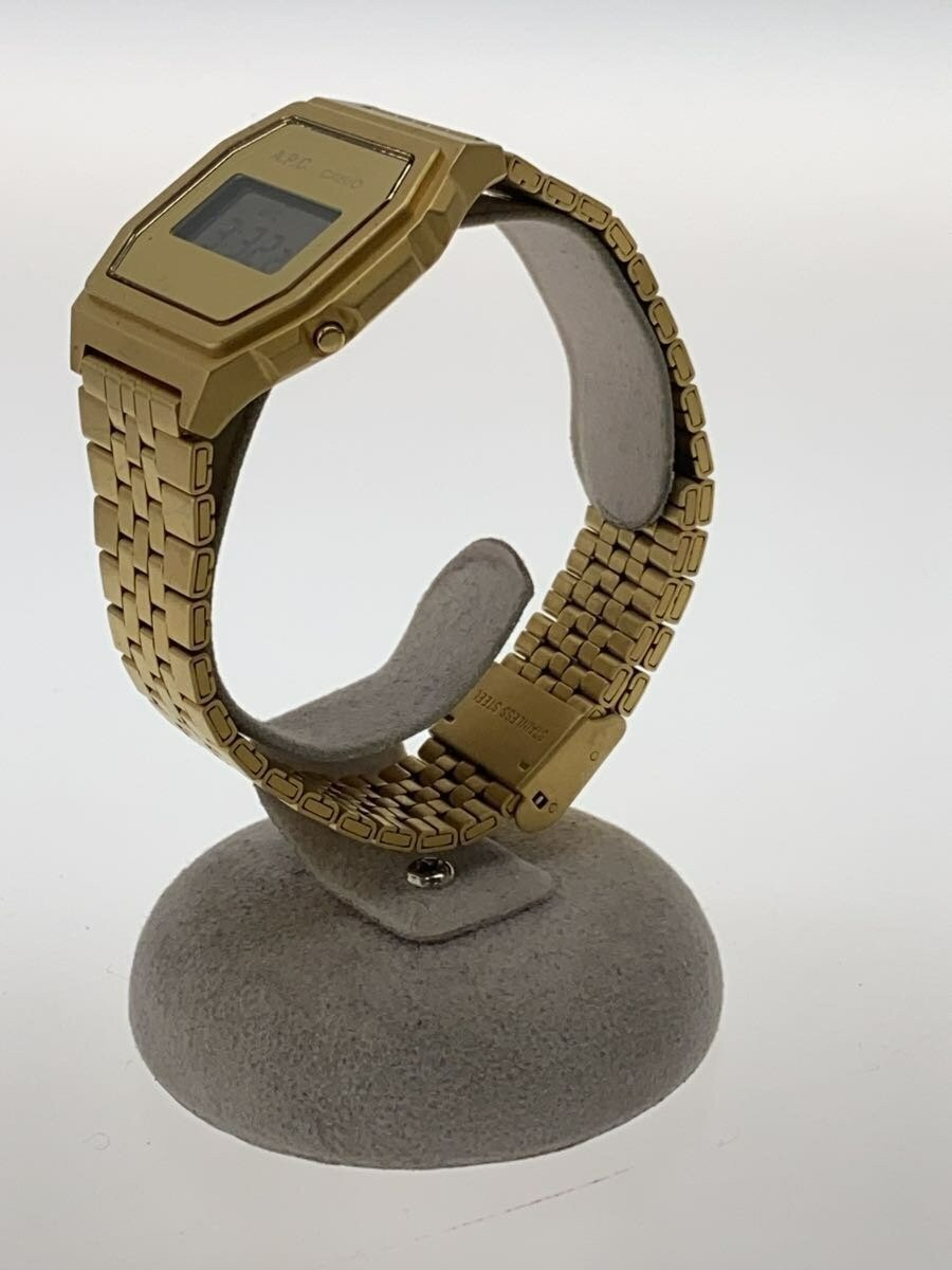 CASIO A.P.C. A1000ACG-9JR Collabo Gold Digital Watch No Box Working Used
