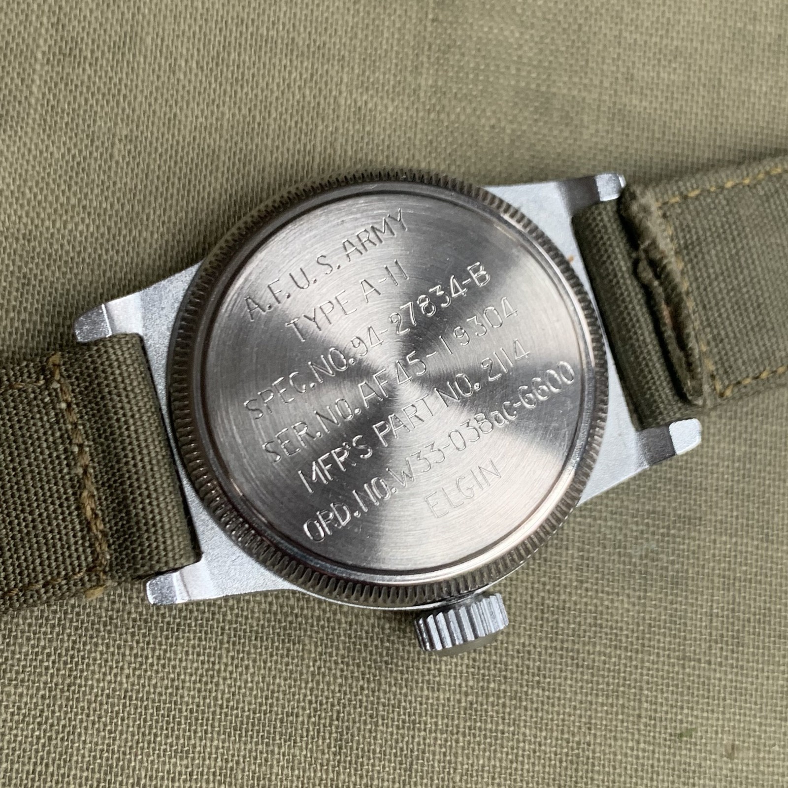 1946 Elgin A-11 Hack Grade 539 16 Jewels US Military Wristwatch – Excellent