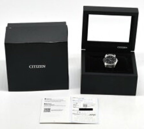 CITIZEN Eco-Drive One AQ5010-01E 36.6mm Solar Black Dial Leather Strap Watch
