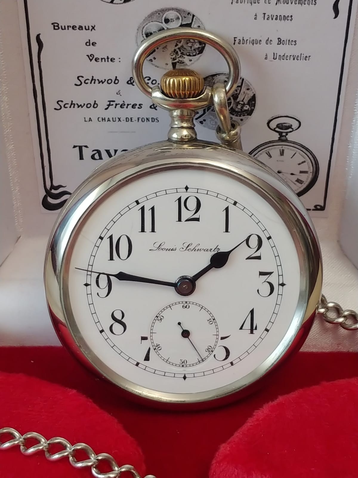 Tavannes Watch Co. (Louis Schwartz) “Railway” pocket watch, Switzerland, 1920.