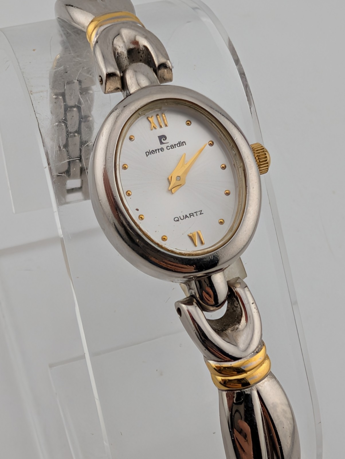 Pierre Cardin Watch Women 18mm Case Two Tone 6.5″ Band- New Battery