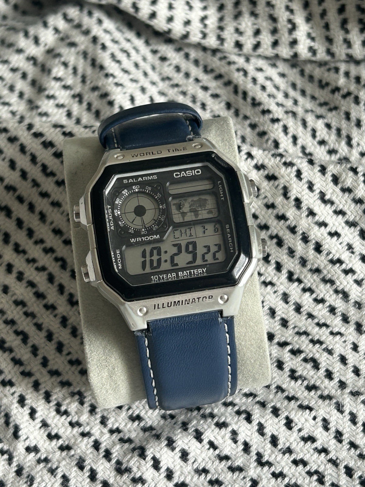 CASIO AE-1200WH Royale Navy Leather Strap Mod