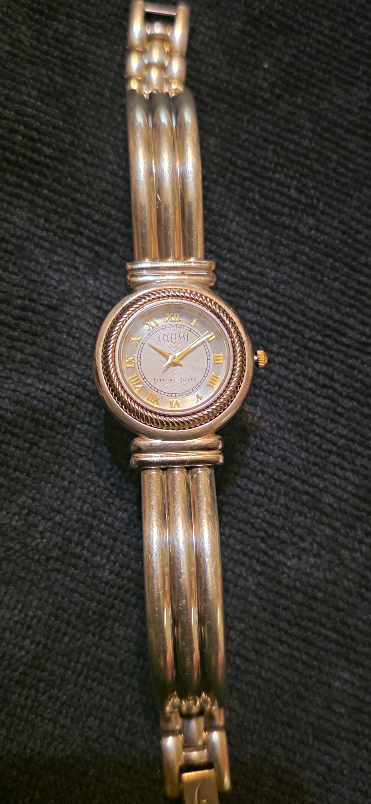 Ecclissi 3010 Women’s Sterling Silver Quartz Analog Bracelet Watch Roman Dial