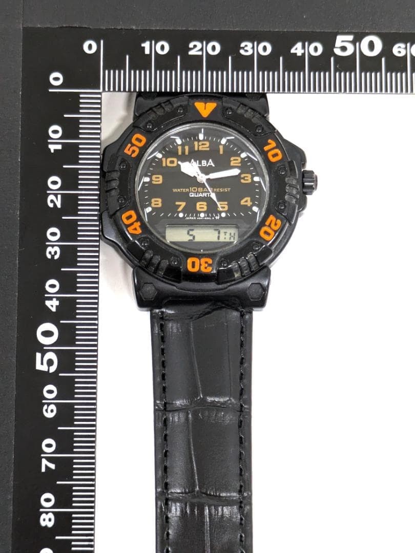 Working New Battery SEIKO ALBA Quartz Wristwatch Ana Digi 10 Atmospheres Water R
