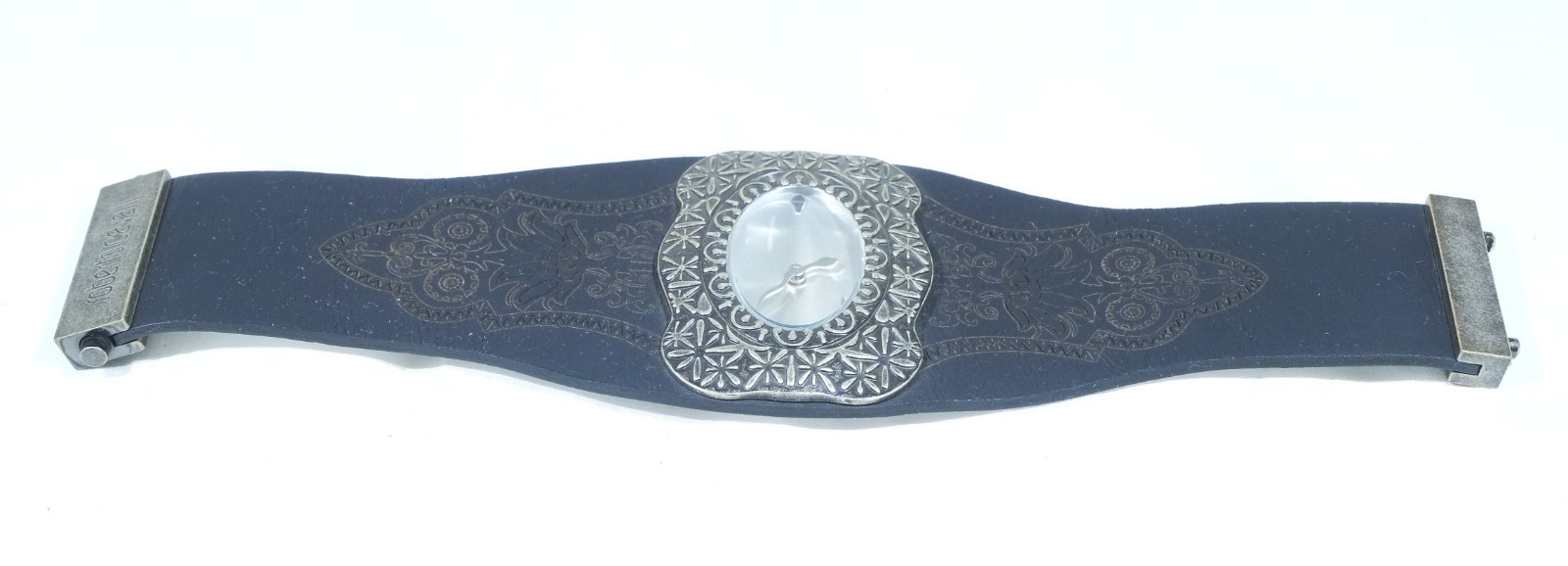 Vintage Roberto Cavalli Silver Oval Dial Wrist Watch.