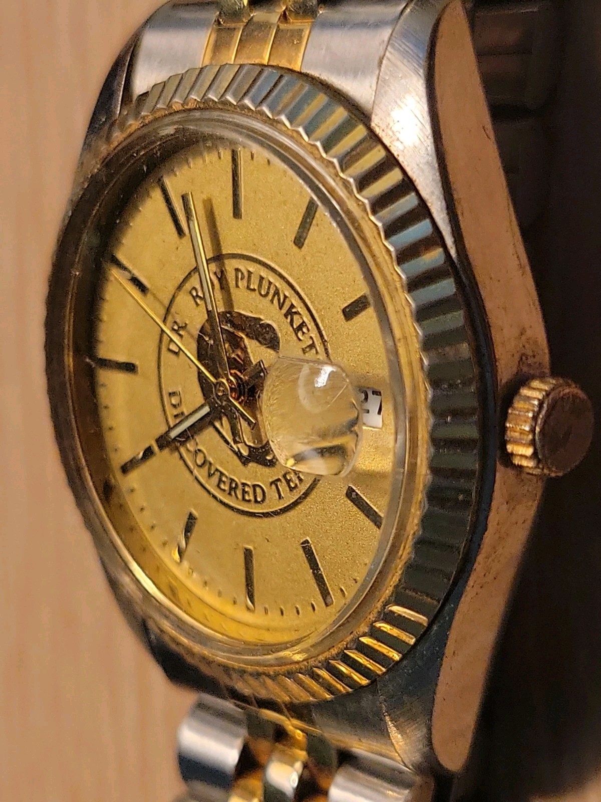 RARE Vintage Dr. Roy Plunkett Discovered Teflon Sweeda Analog Date Watch-Works