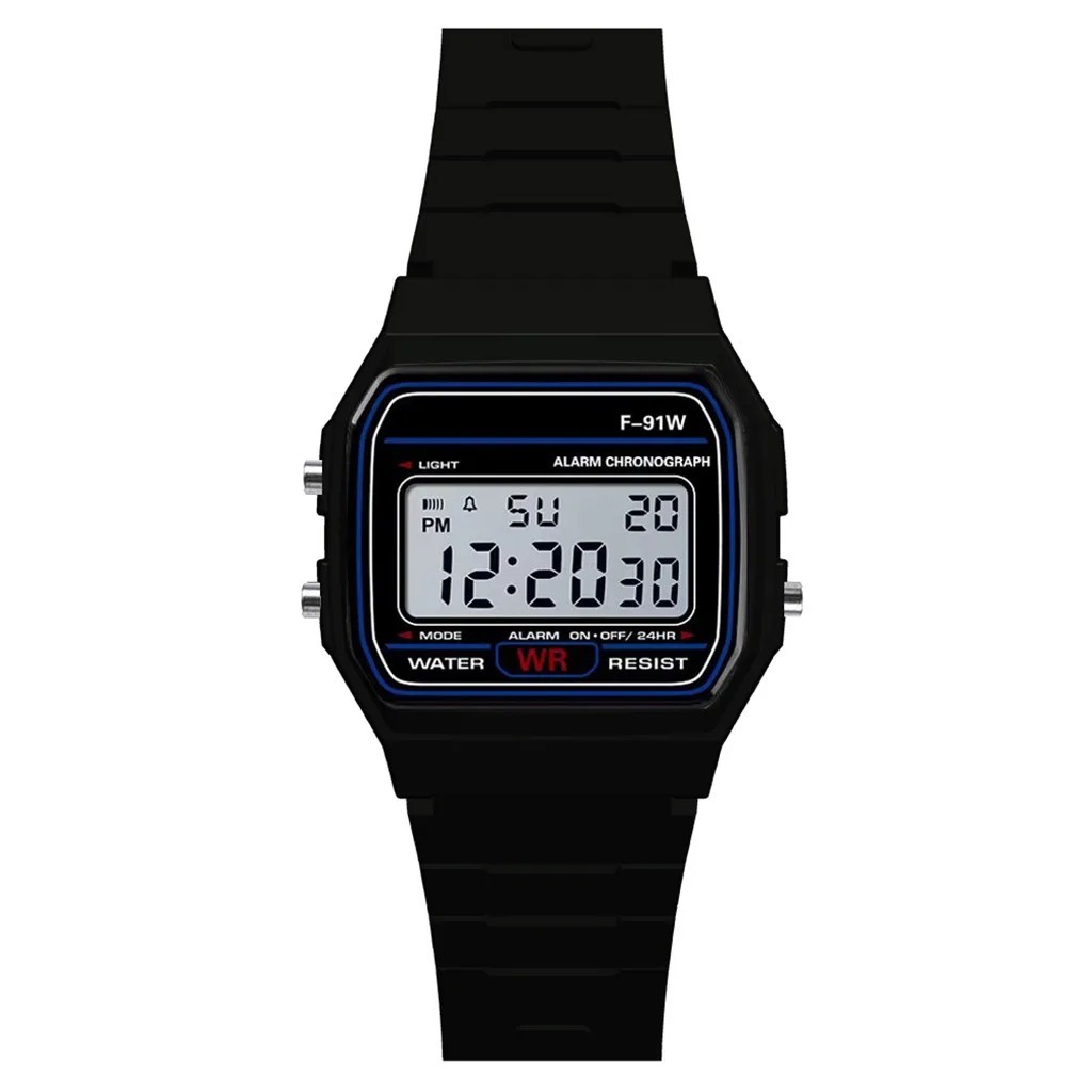 F-91W Style Digital Watch Men Women Unisex Retro Sport Stopwatch Alarm Lig