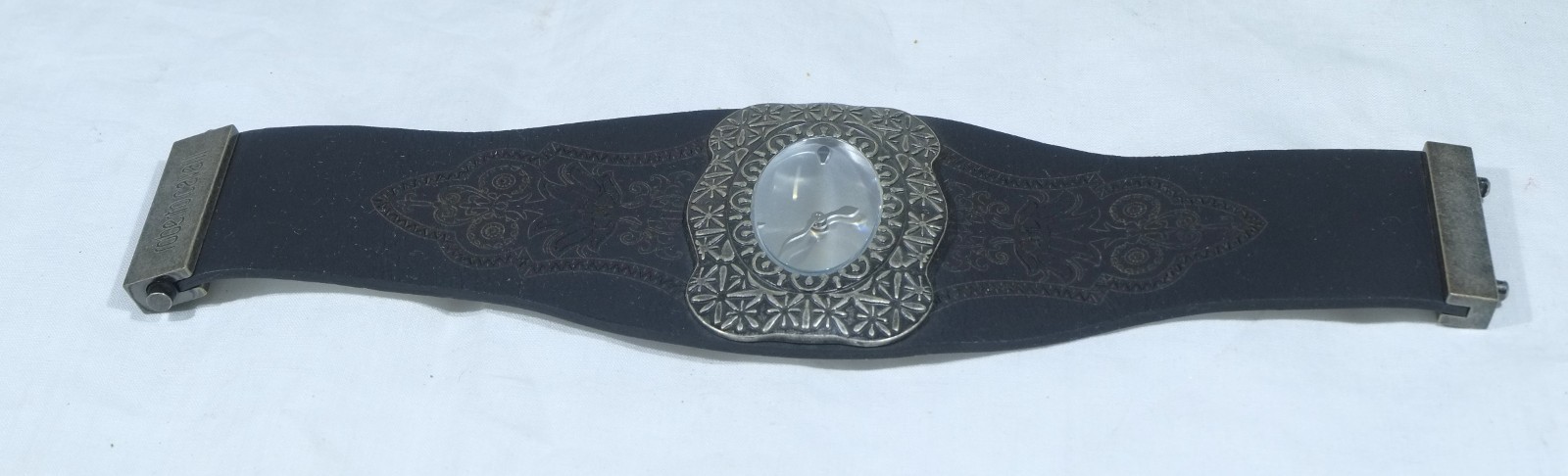 Vintage Roberto Cavalli Silver Oval Dial Wrist Watch.