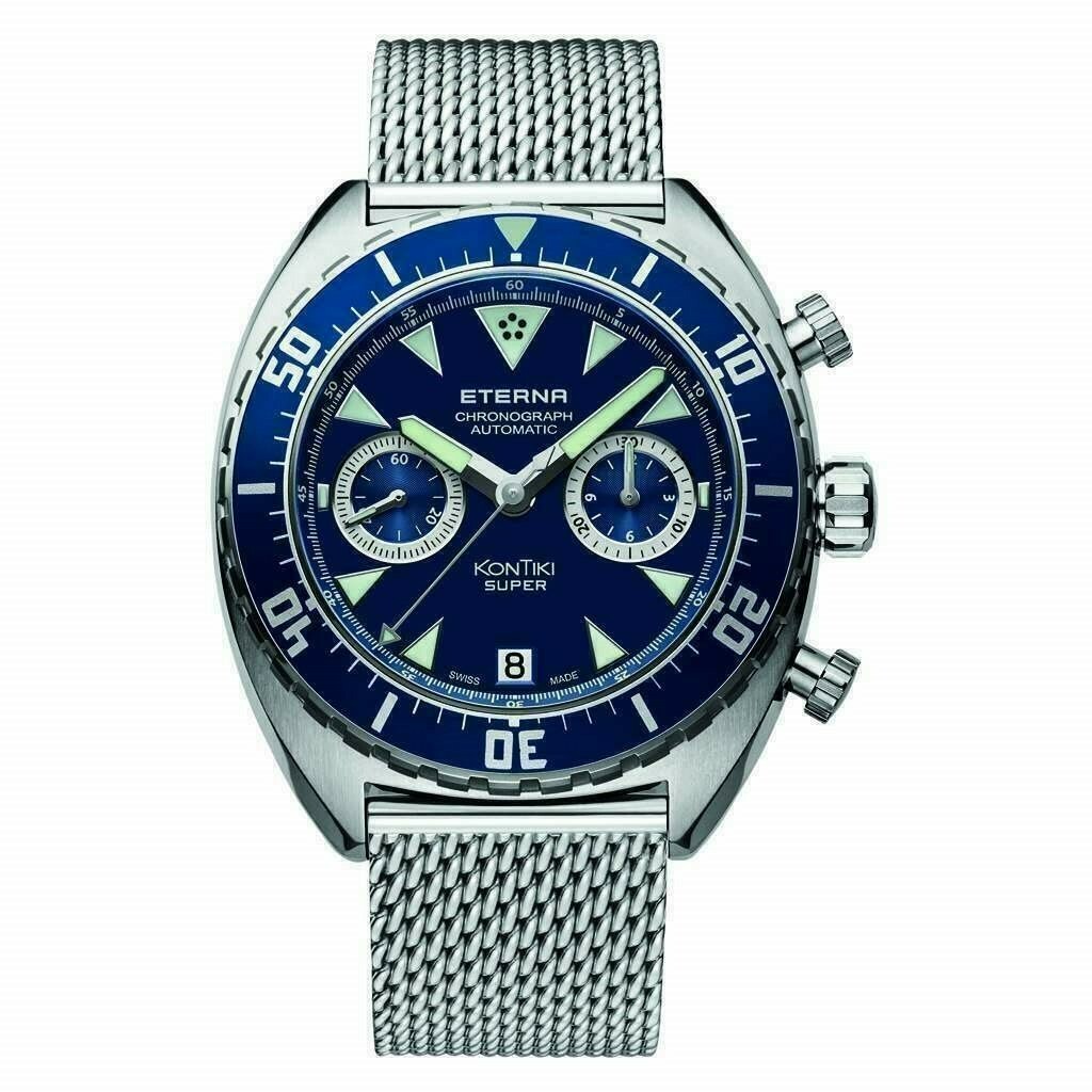 Eterna Men’s Royal KonTiki automatic chronograph watch 7770.41.89.1718 NEW