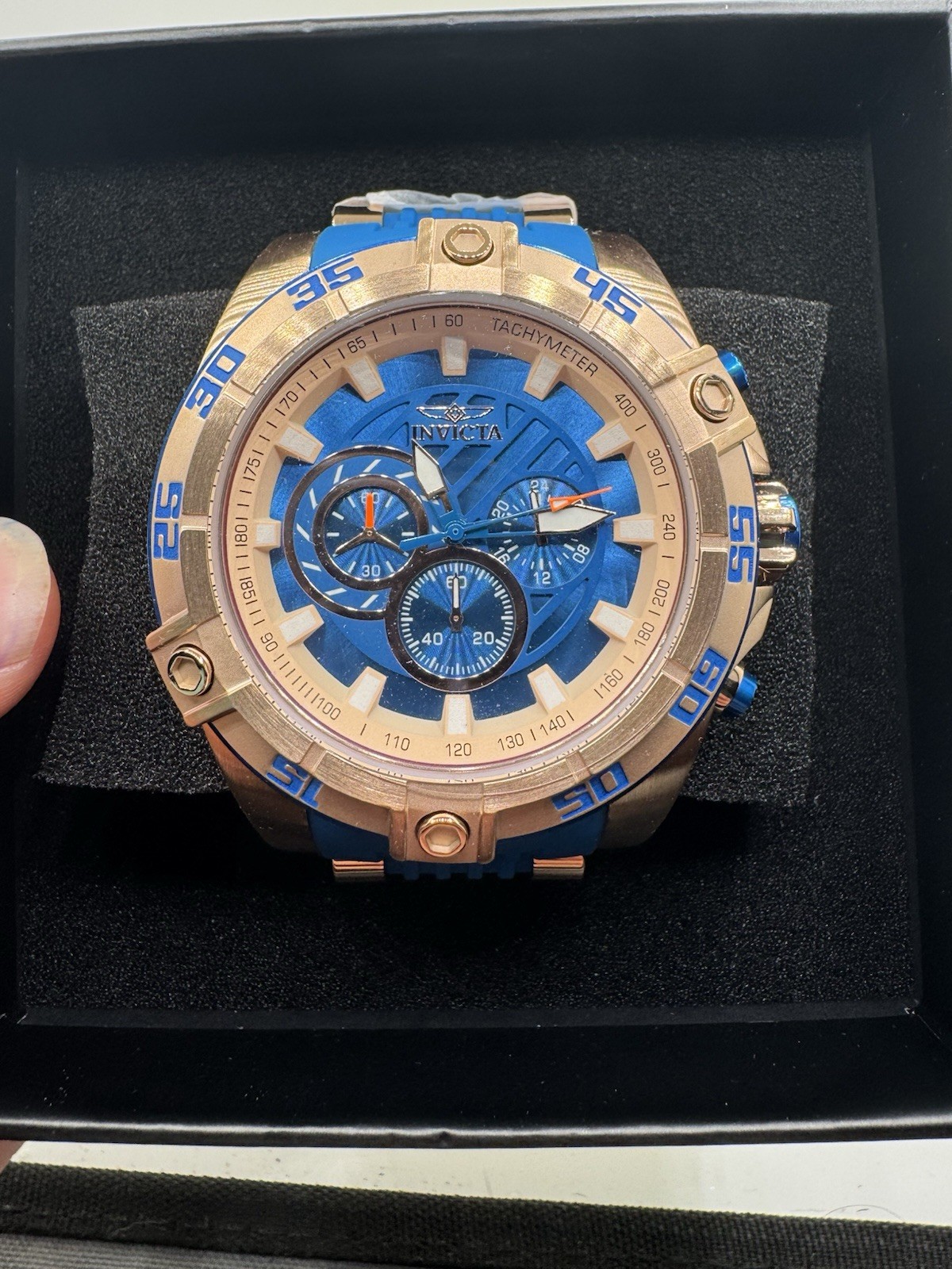 Invicta (30110) Men’s speedway impulse 52mm rose gold/ blue