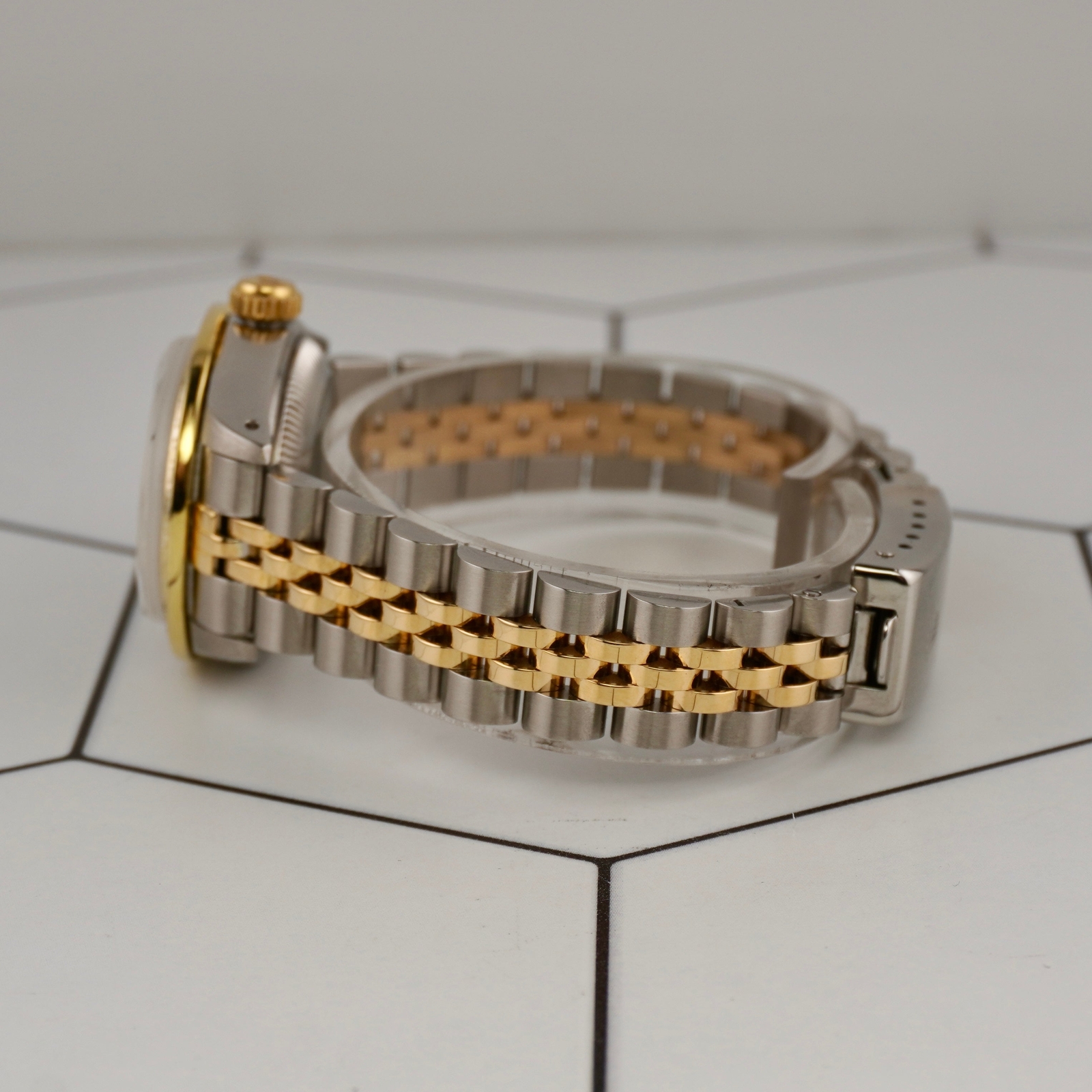 Rolex Ladies Datejust 26mm 18k Gold & Steel Watch 1.25ct Diamonds Green Dial