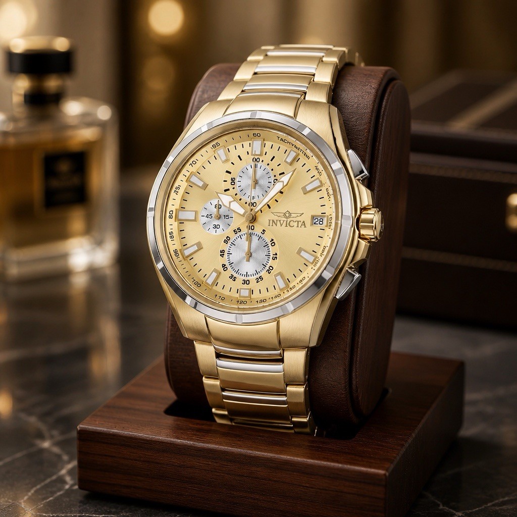 Invicta Sea Vulture Bathyal Men’s Watch – 46mm, Gold, Steel (49085) $269