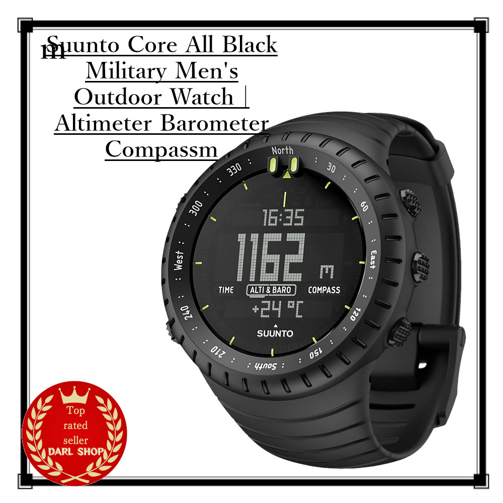 Suunto Core All Black Military Men’s Outdoor Watch | Altimeter Barometer Compass