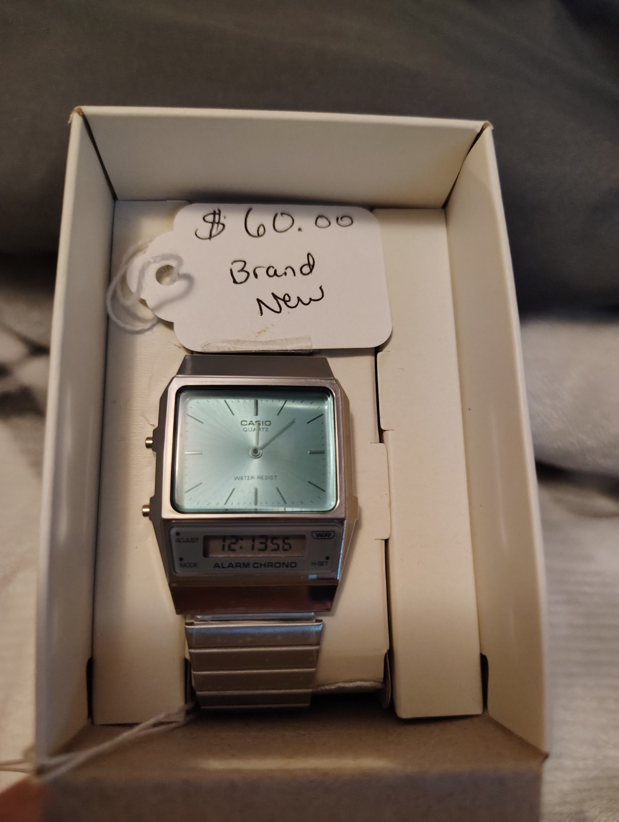 Casio AQ-800 Blue Dial Retro Analog-Digital Watch |Stainless Steel VINTAGE model