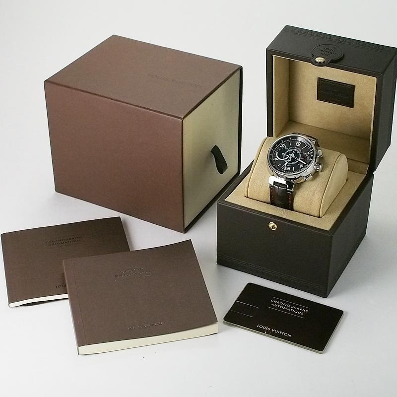 Louis Vuitton Voyage Chronograph Automatic Q102A Brown Black 44mm Men’s Watch