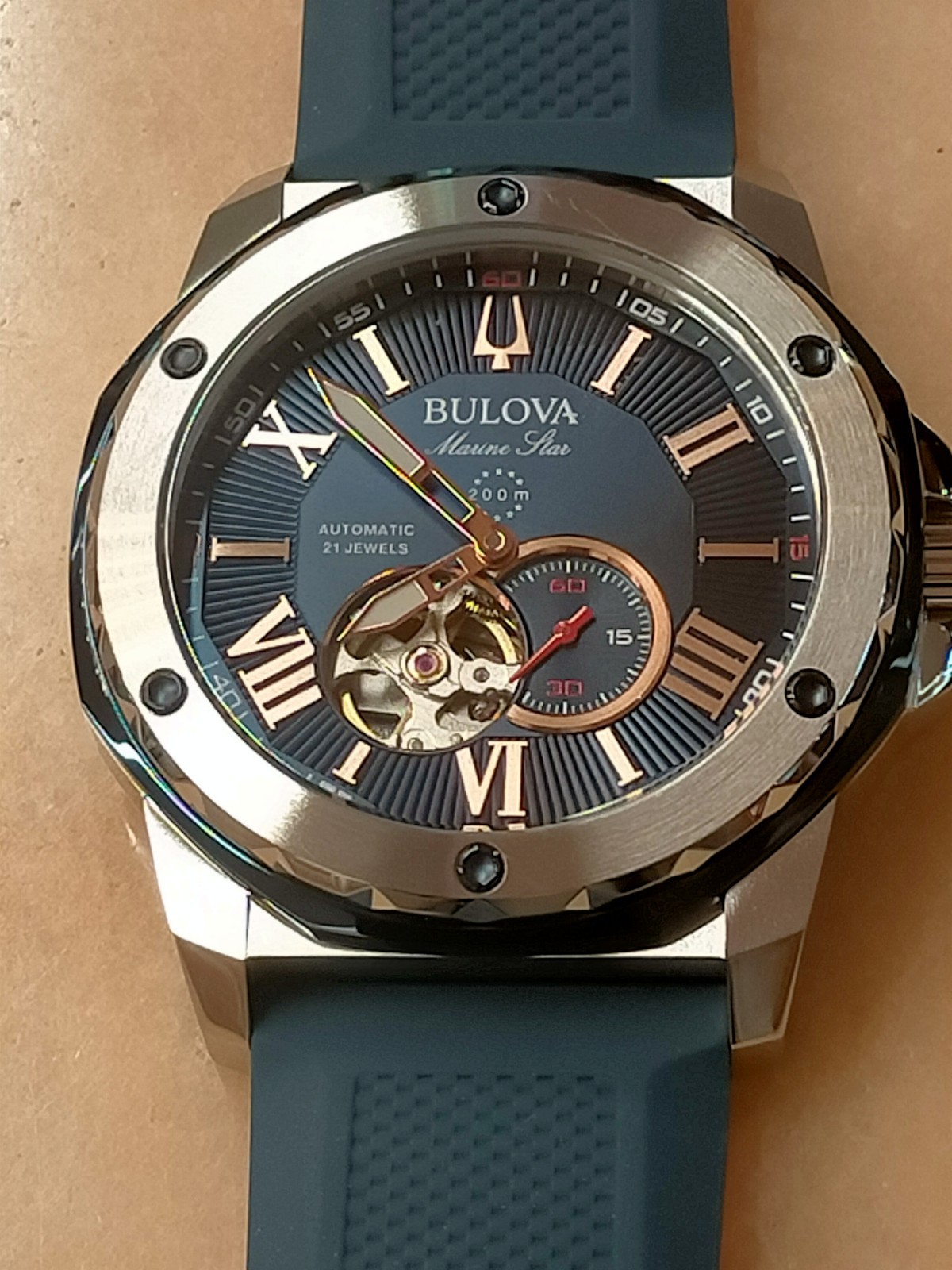 Bulova Marine Star Blue Dial Watch New Mens