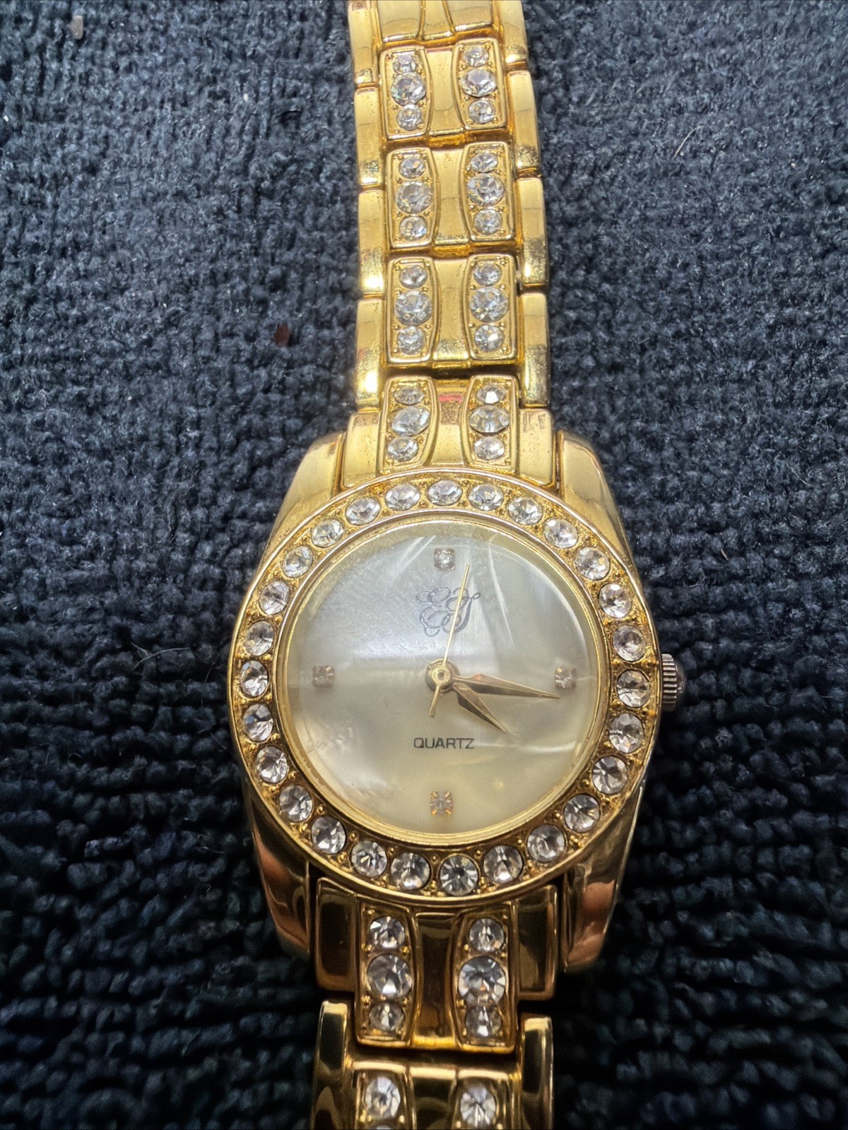 Elizabeth Taylor White Diamonds Collection Quartz Gold Tone Watch