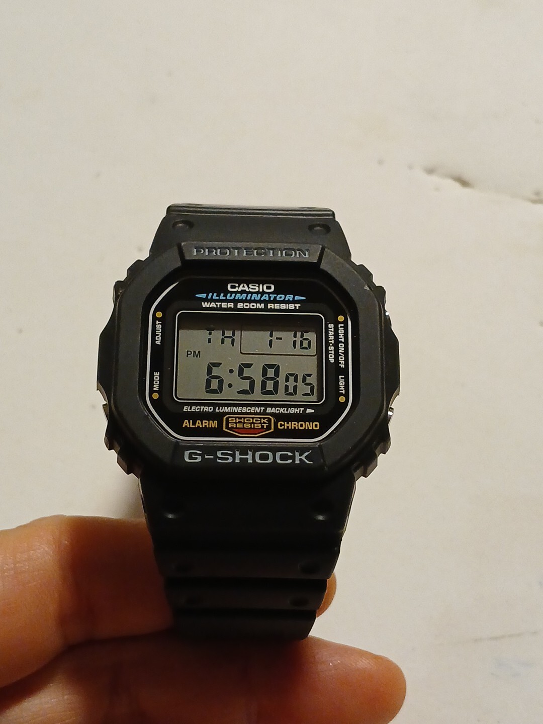 Black Casio G-Shock Watch Digita Resin Band( 5291) DW-5600E-1V