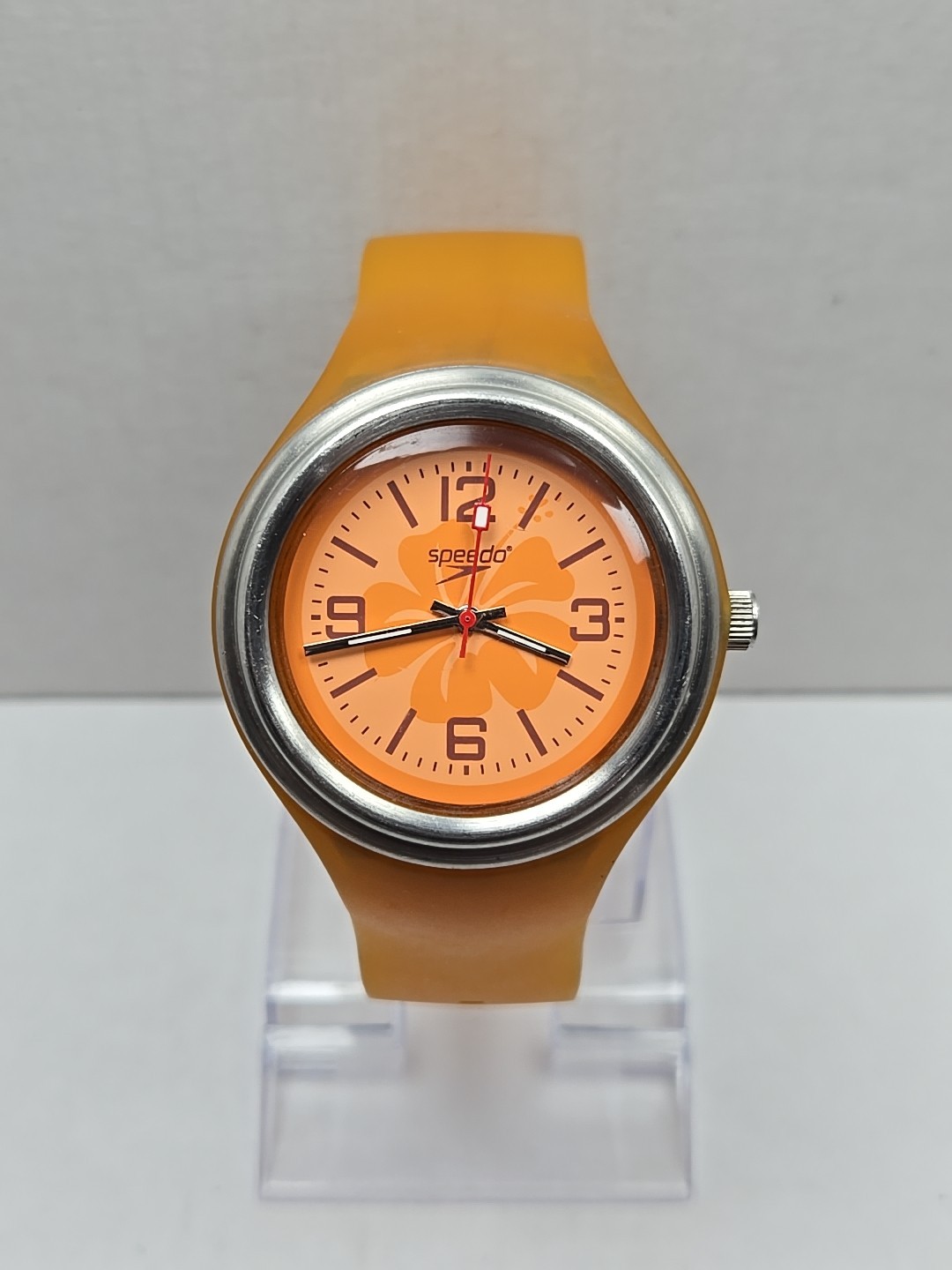 Speedo Orange Silicone Strap Analog Watch 3ATM WaterResistant New Battery Unisex