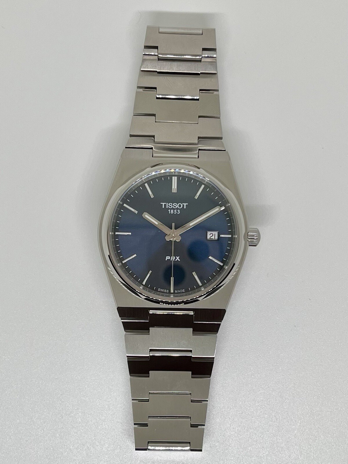 Tissot PRX Quartz Blue Dial Men’s Stainless Steel Bracelet T1374101104100