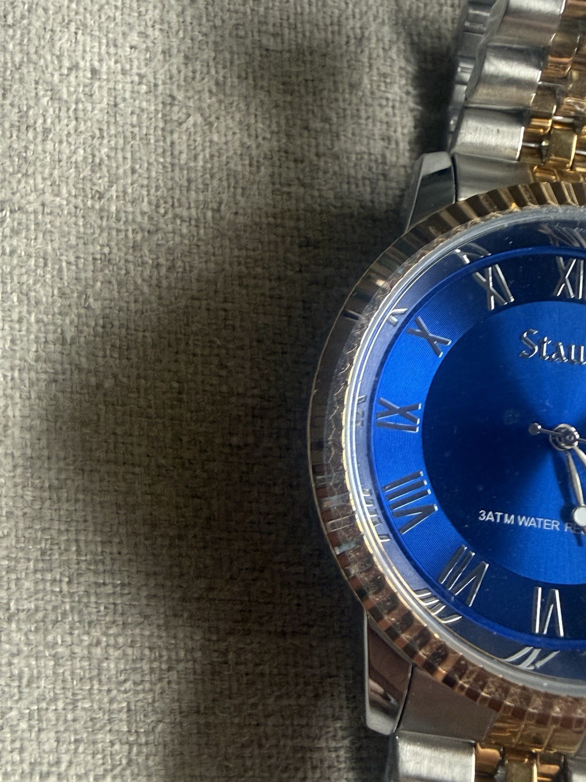Stauer Urban Blue Cobalt Men’s Two Tone Jubilee Bracelet Quartz Watch