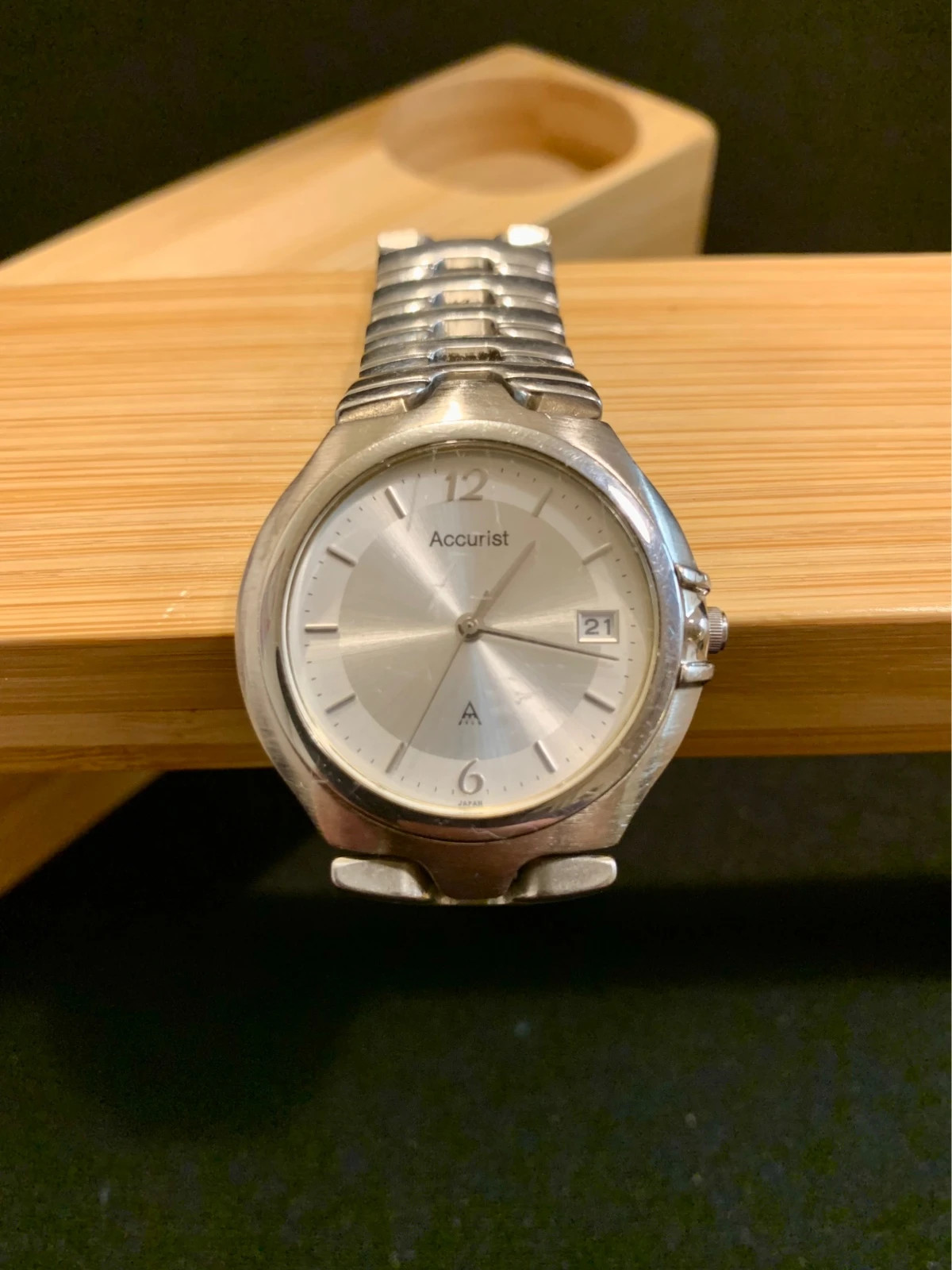 Accurist Men’s Watch 36mm Silver Dial Date Window Original Bracelet Working