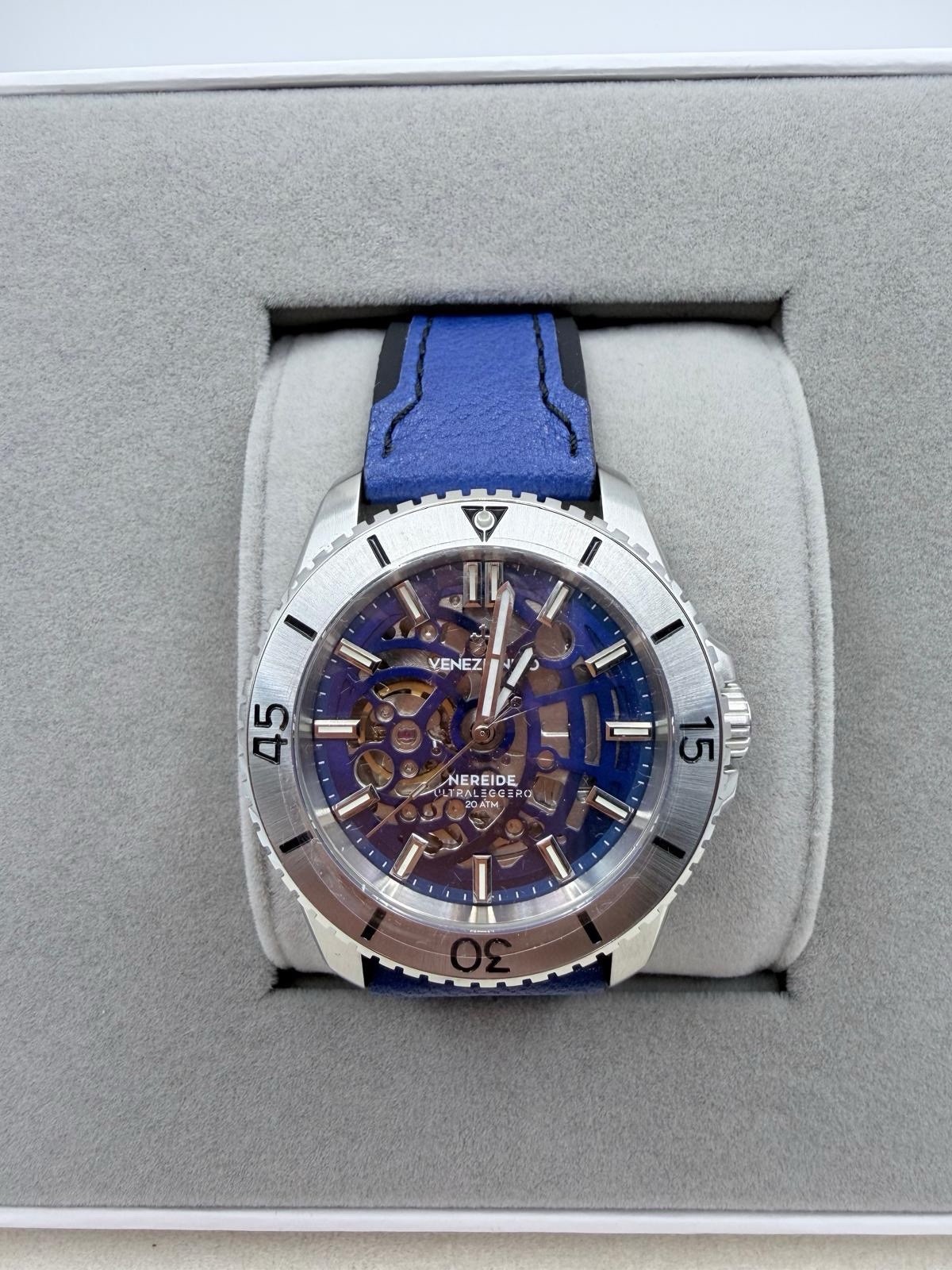 Venezianico Nereide UltraLeggero Skeleton Blue 3921502 Automatic 316L Men Watch