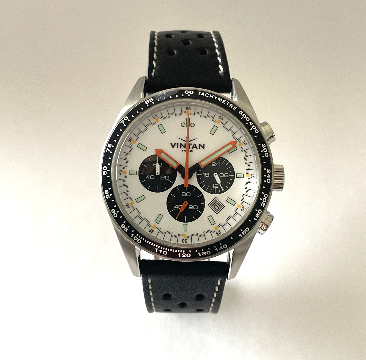 VINTAN CHRONOGRAPH QUARTZ STEEL WATCH NEW