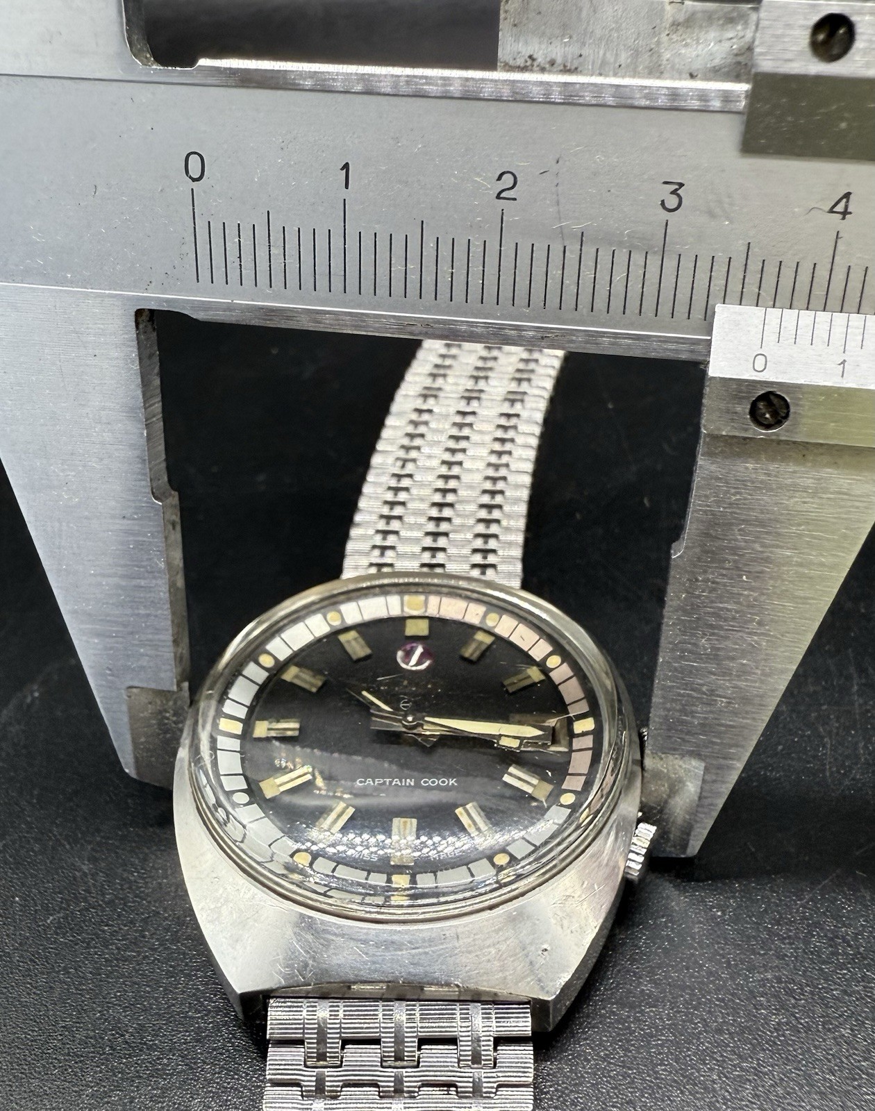 Vintage Rado Captain Cook Diver Automatic Steel 1960s Watch Rotating Bezel
