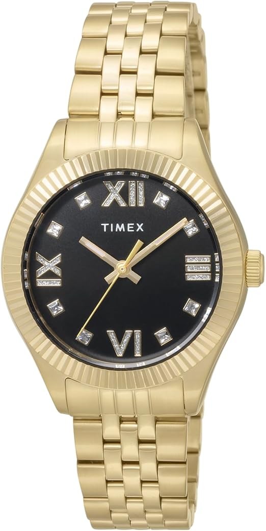 TIMEX TW2V45700 Waterbury Legacy Quartz Gold Black Ladies Authentic Watch Japan