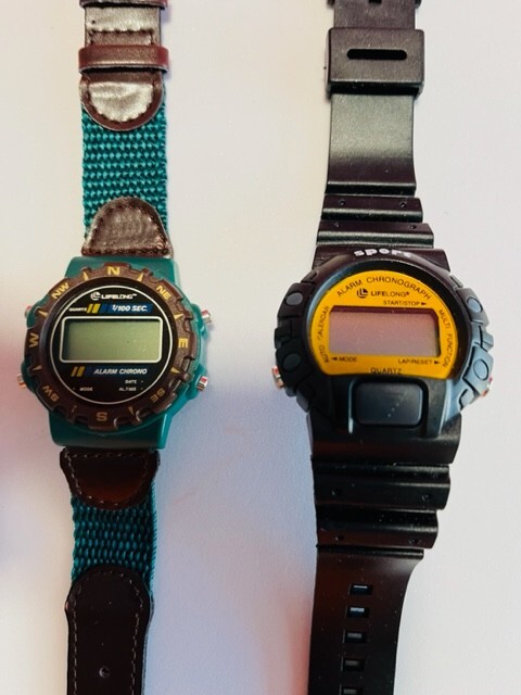 Set of 2 Lifelong Quartz Alarm Chrono Sports Watch – Untested – needs batteries