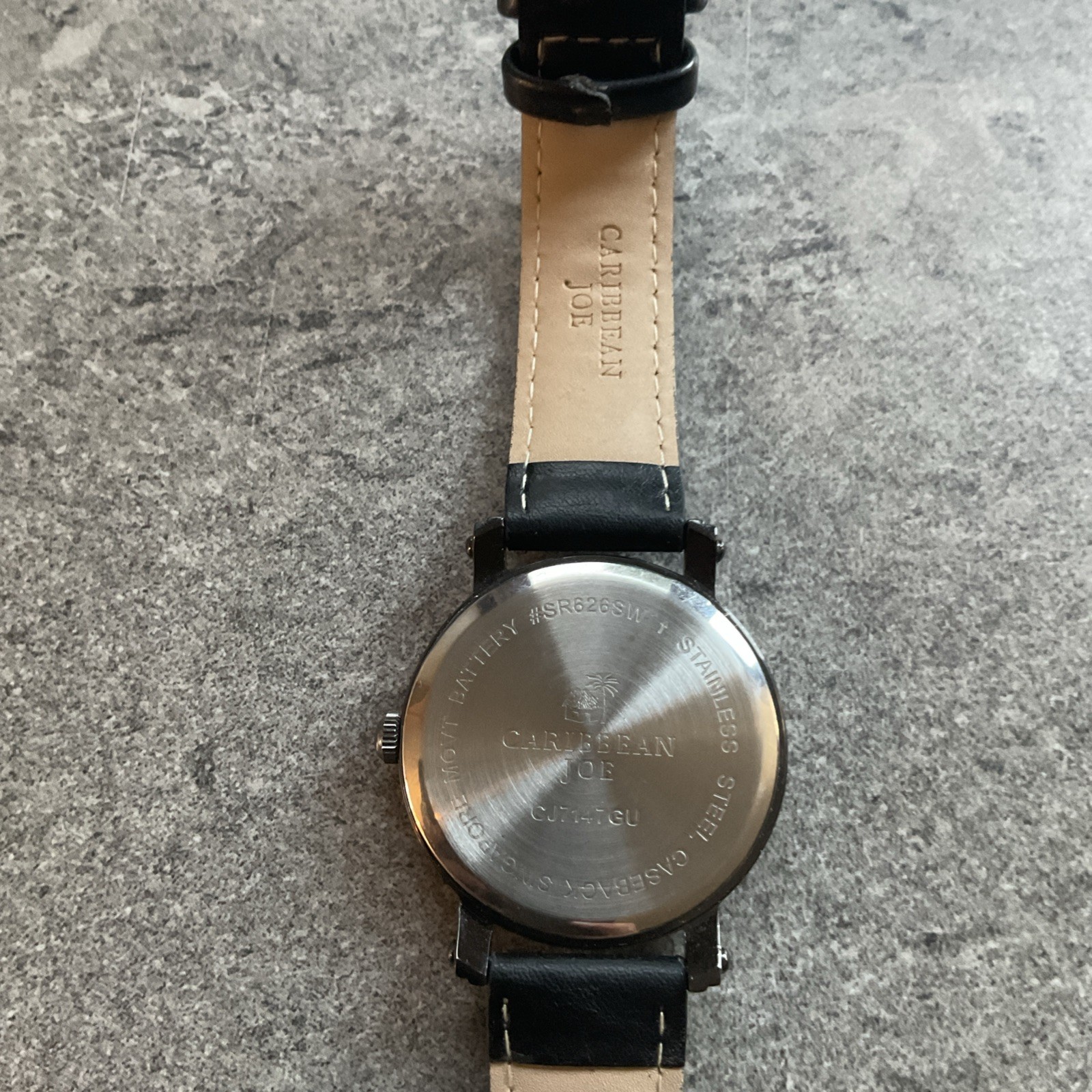 Caribbean Joe Men’s Watch 41mm Black Case With Black Band & Dial Bin N