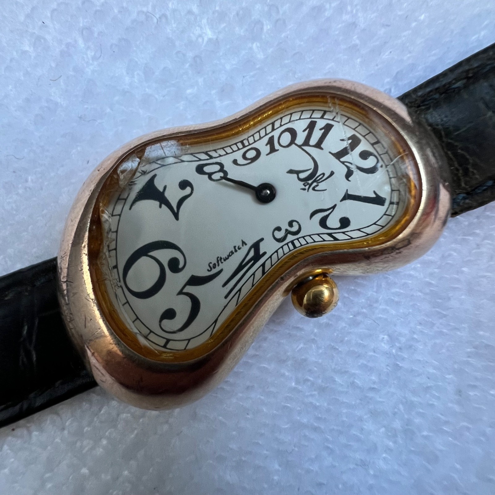 Vintage 1990s Exaequo Softwatch Salvador Dali Melting Watch Gold Tone Rare