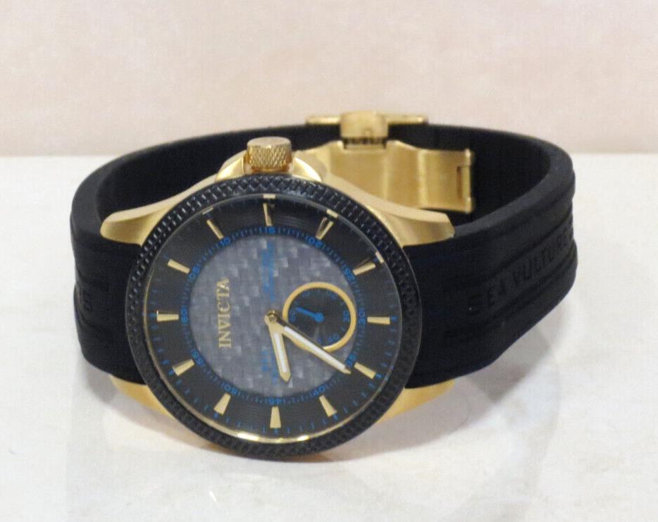 INVICTA 40MM SEA VULTURE QUARTZ STRAP WATCH GOLDTONE MODEL 35031