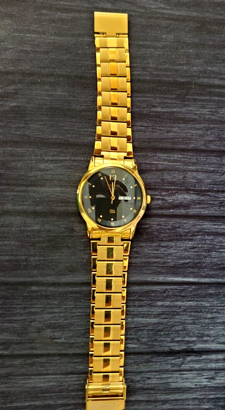 NEW Slim SQ23 Gold Black Dial New Mvt & Batt Men’s Quartz 41mm Watch