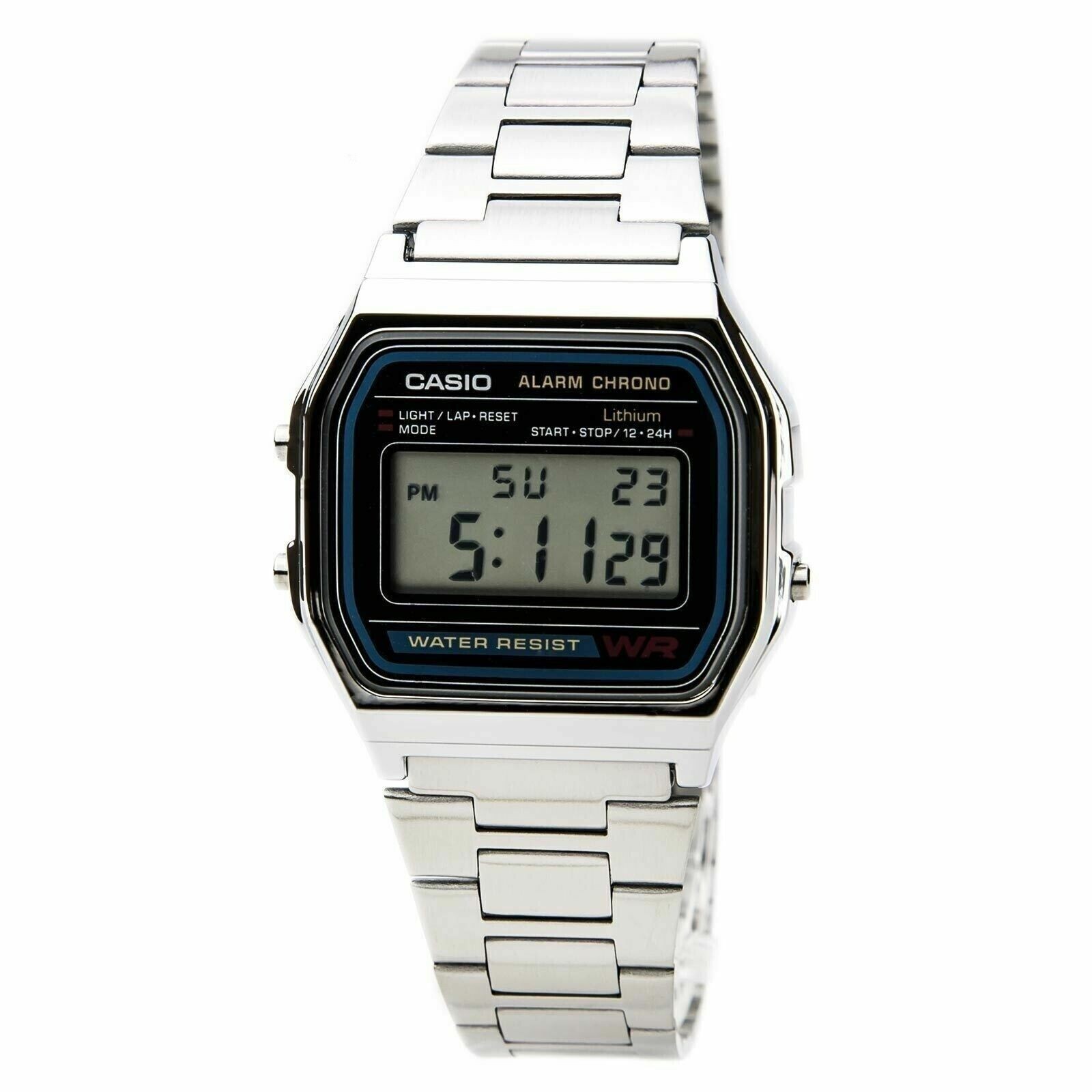 CASIO Men’s Watch A-158W Digital Silver Alarm Micro Light – NEW – Warranty –
