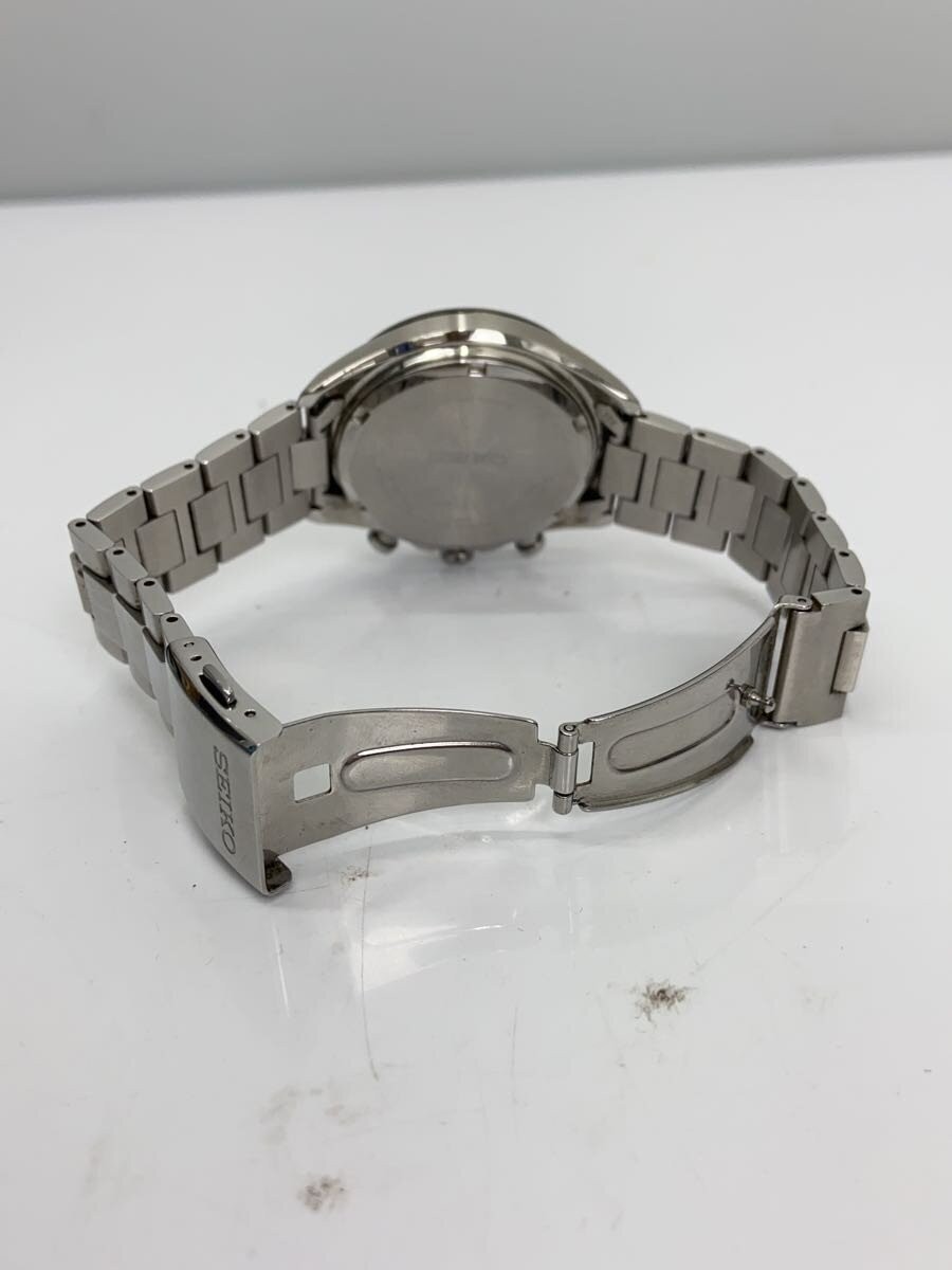 SEIKO Solar Watch Analog Stainless BLK SLV SS V175 0FA0
