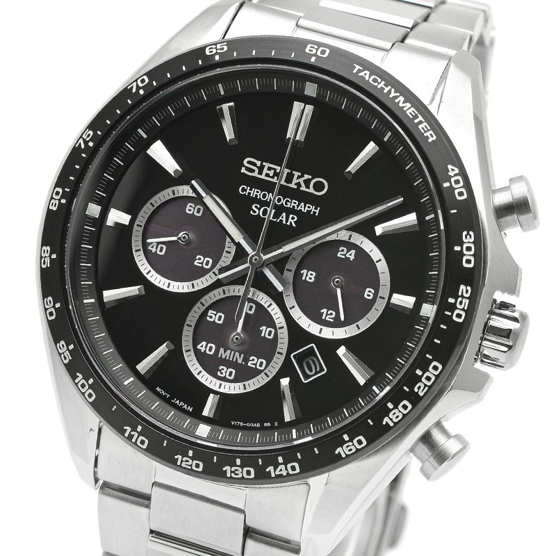 Seiko SELECTION SBPY185 Chronograph Solar Black Dial 42.2mm Watch