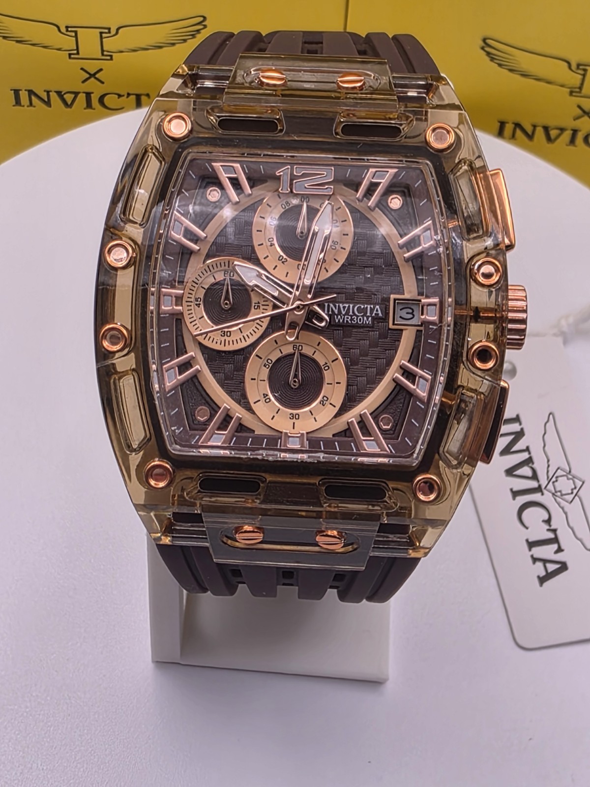 Invicta S1 Rally Allogrip Men 42mm Brown Tone Case Brown Metal Dial 70143