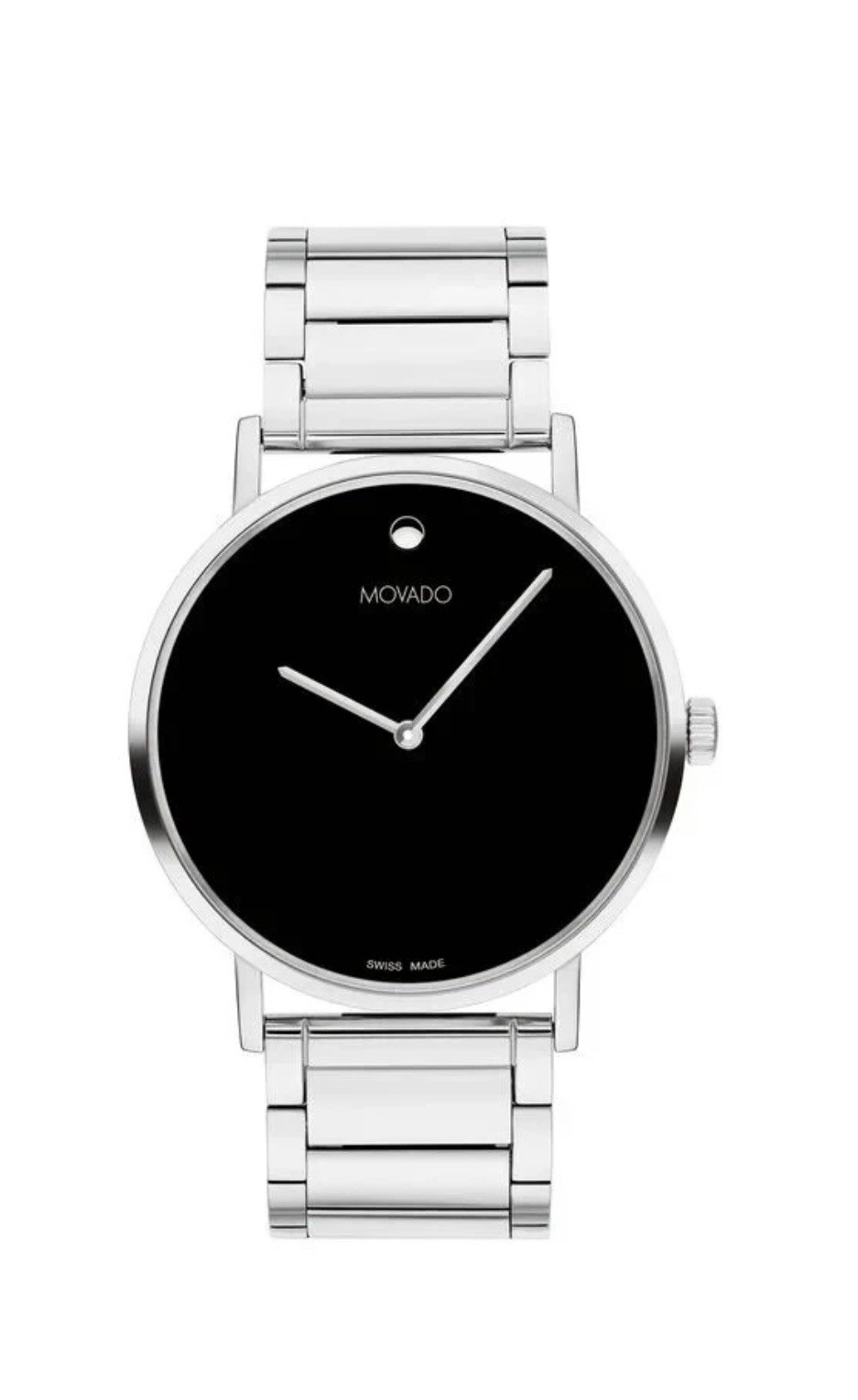 Brand New Movado Signature Men’s Black Dial 40mm Stainless Steel Watch 0607592